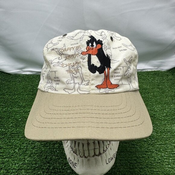 VTG 1991 Looney Tunes SnapBack Hat Lot AOP Taz Daffy Duck Cartoon 90s USA Retro - Picture 2 of 16